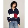 Tommy Jeans Pull Drapeau Rugby Bleu Marine DW0DW18677C1G - TOMMY JEANS