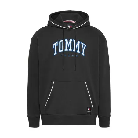 Tommy Jeans Sweat Capuche Avec Logo Et Manches Tombantes Blanc Noir DM0DM19760BDS - TOMMY JEANS