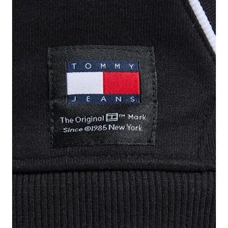 Tommy Jeans Sweat Capuche Avec Logo Et Manches Tombantes Blanc Noir DM0DM19760BDS - TOMMY JEANS