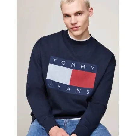 Tommy Jeans Sweat-Shirt Coupe Rgulire -Bleu Marine DM0DM19756C1G - TOMMY JEANS