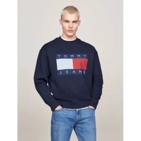 Tommy Jeans Sweat-Shirt Coupe Rgulire -Bleu Marine DM0DM19756C1G - TOMMY JEANS
