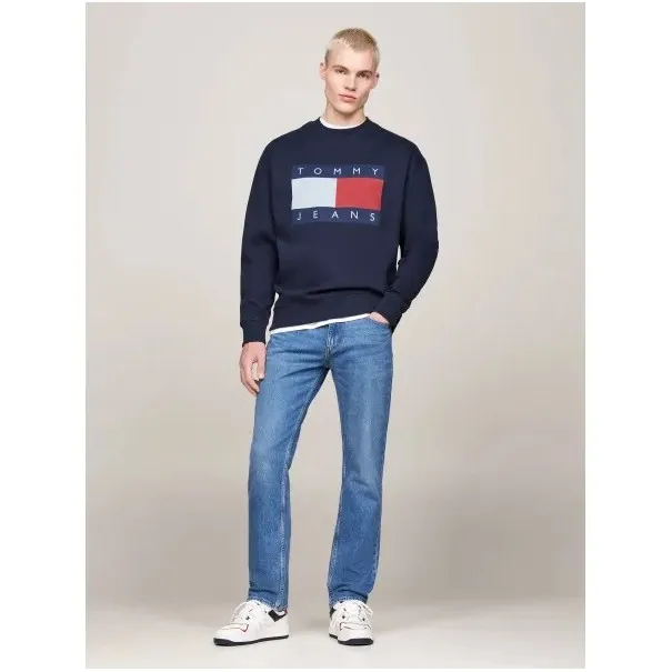 Tommy Jeans Sweat-Shirt Coupe Rgulire -Bleu Marine DM0DM19756C1G - TOMMY JEANS