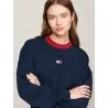 Tommy Jeans Sweat-Shirt Court Dcontract Tommy Badge Bleu Marine DW0DW19045C1G - TOMMY JEANS