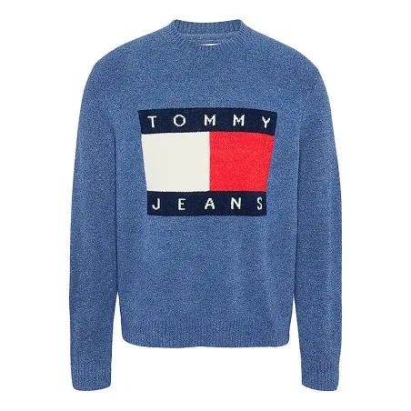 Tommy Jeans Tjm Regular Melange Flag Blue Jersey DM0DM19442C8T - TOMMY JEANS