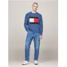 Tommy Jeans Tjm Regular Melange Flag Blue Jersey DM0DM19442C8T - TOMMY JEANS