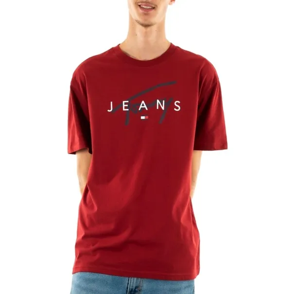 Tommy Jeans T-Shirt Coupe Rgulire Bordeaux DM0DM19683XIT - TOMMY JEANS