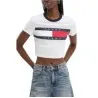 Tommy Jeans T-Shirt Court Et Ajust Blanc DW0DW19044YBR - TOMMY JEANS