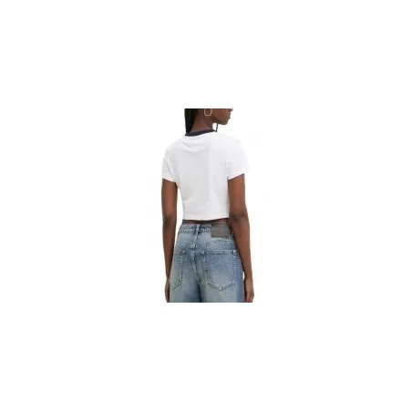 Tommy Jeans T-Shirt Court Et Ajust Blanc DW0DW19044YBR - TOMMY JEANS