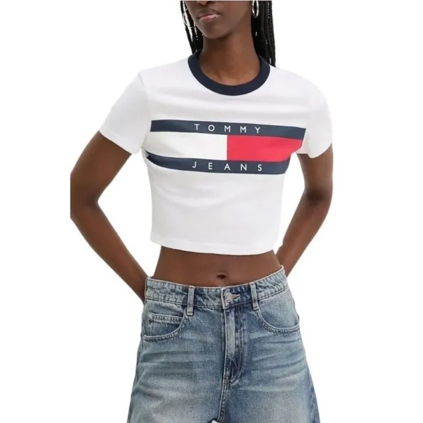 Tommy Jeans T-Shirt Court Et Ajust Blanc DW0DW19044YBR - TOMMY JEANS