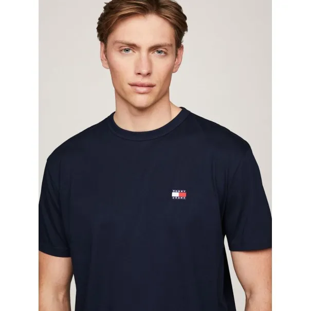 Tommy Jeans T-Shirt Lger Badge Coupe Classique Marine DM0DM19735C1G - TOMMY JEANS