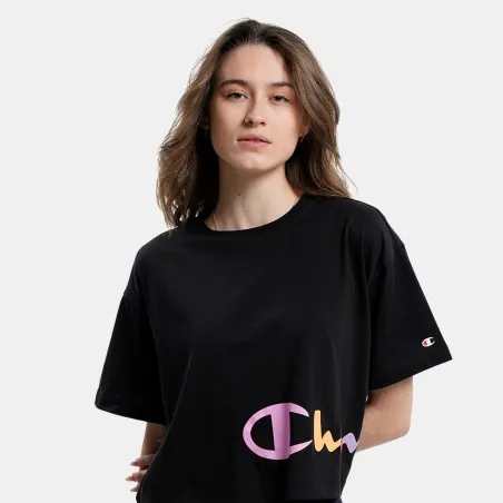 T-Shirt Court Col Rond Champion Pour Femme Noir 116113KK001 - CHAMPION
