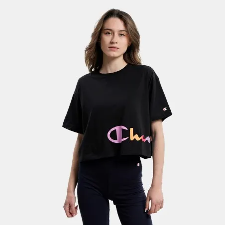 T-Shirt Court Col Rond Champion Pour Femme Noir 116113KK001 - CHAMPION