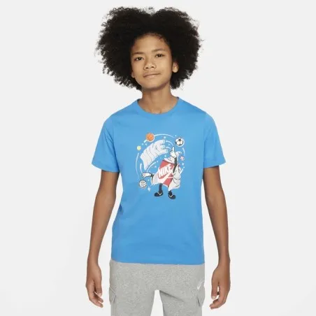 T-Shirt Pour Enfants Nike Bleu Photo Clair FN9614435 - NIKE