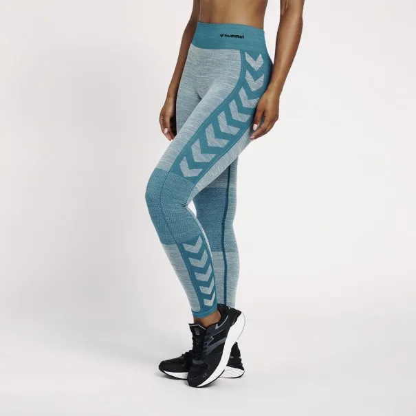Legging femme Clea Seamless Mid - Bleu - hummel