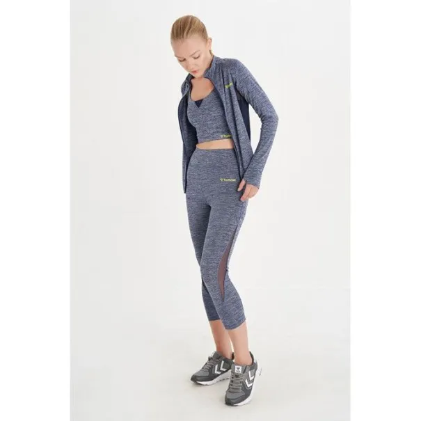 Legging de sport femme Hmllehde Tights Iris Flower - Gray - hummel