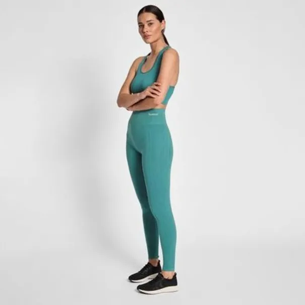 Legging Femme SEAMLESS - Vert - hummel