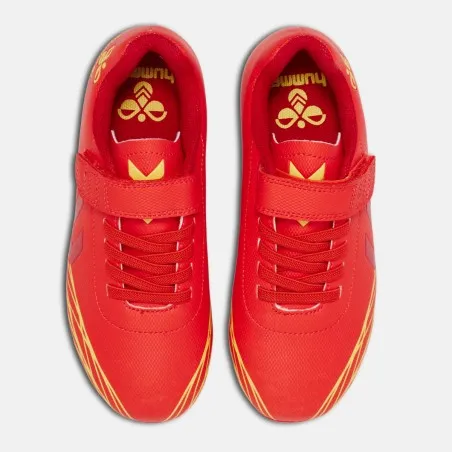 Chaussures de foot enfant Top Star F.G. Jr Haute - Rouge/Jaune - hummel