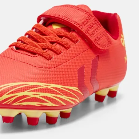 Chaussures de foot enfant Top Star F.G. Jr Haute - Rouge/Jaune - hummel