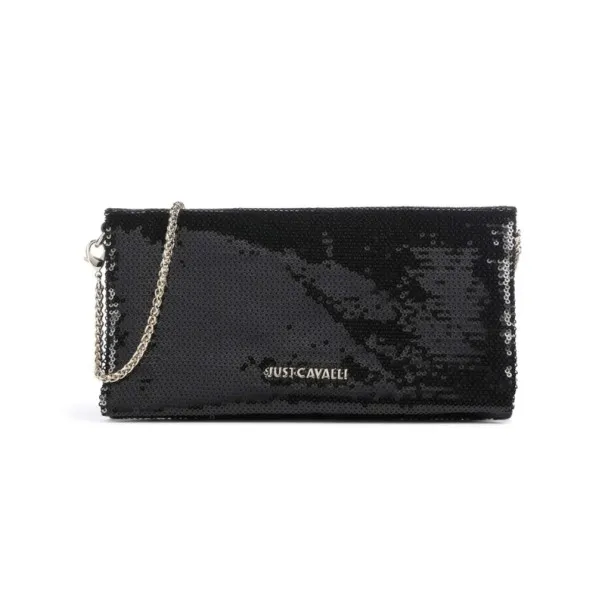 Just Pochette Soiree Rectangulaire Paillette Noir - JUST CAVALLI