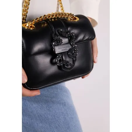 Just Sac Nylon Pm Carre Fermeture Snake Noir - JUST CAVALLI