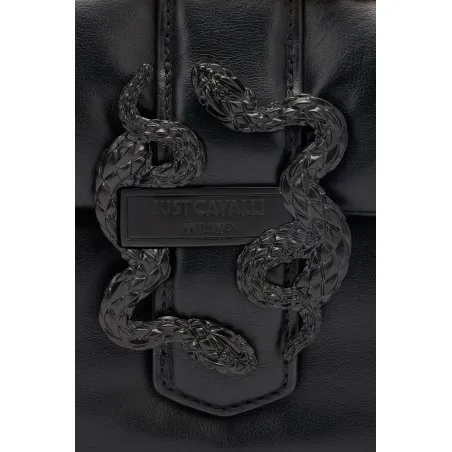 Just Sac Nylon Pm Carre Fermeture Snake Noir - JUST CAVALLI
