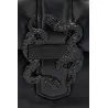 Just Sac Nylon Pm Carre Fermeture Snake Noir - JUST CAVALLI