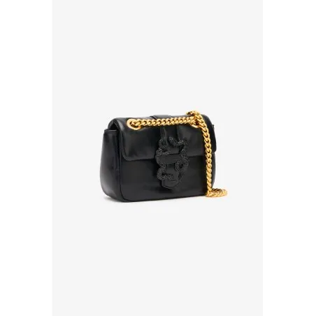 Just Sac Nylon Pm Carre Fermeture Snake Noir - JUST CAVALLI
