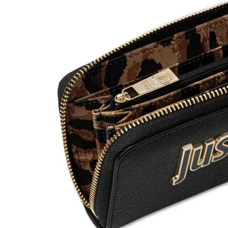 JUST PORTE FEUILLE LISS JUST METAL NOIR - JUST CAVALLI