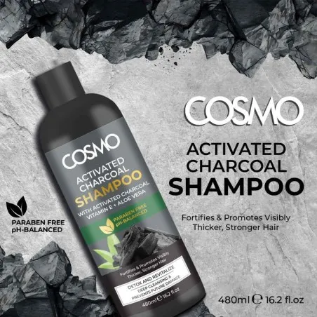 COSMO - Shampoing Au Charbon Actif 480Ml - COSMO