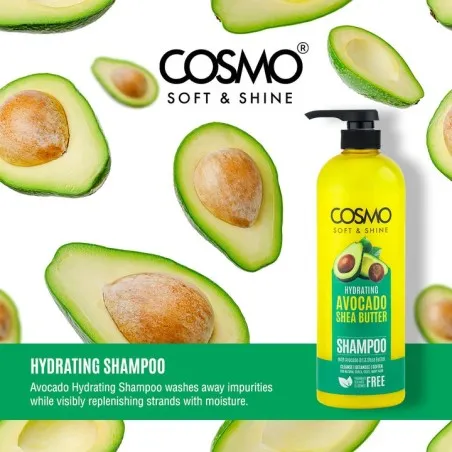 COSMO - Soft & Shine Shampoing À L’Huile D’Avocat Et Beurre De Karité 480 Ml - COSMO
