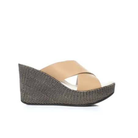 Sabot Cuir croisées compensées - Seaside