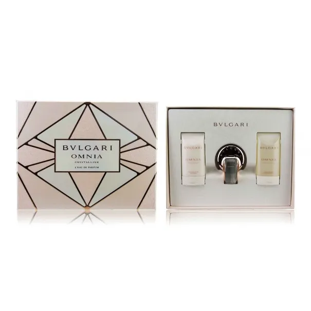 BVLGARI OMNIA CRYSTALLINE 90 ml Coffret : 40 ml EDP SP + 75 ml BODY LOTION + 75 ml BATH & SHOWER GEL - BVLGARI