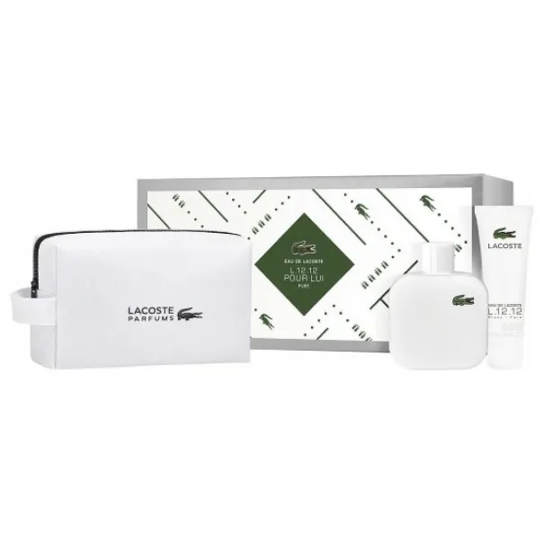 LACOSTE EAU DE LACOSTE L.350 ml BLANC (PURE) 90 ml Coffret : 100 ml EAU DE TOILETTE + 45 ml SHOWER GEL + TOILETRY BAG - Lacoste