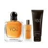 ARMANI STRONGER WITH YOU 90 ml PCS SET FOR MEN: 100 ml EAU DE TOILETTE + 15 ml EAU DE TOILETTE + 75 ml DOUCHE GEL - GIORGIO ARMA