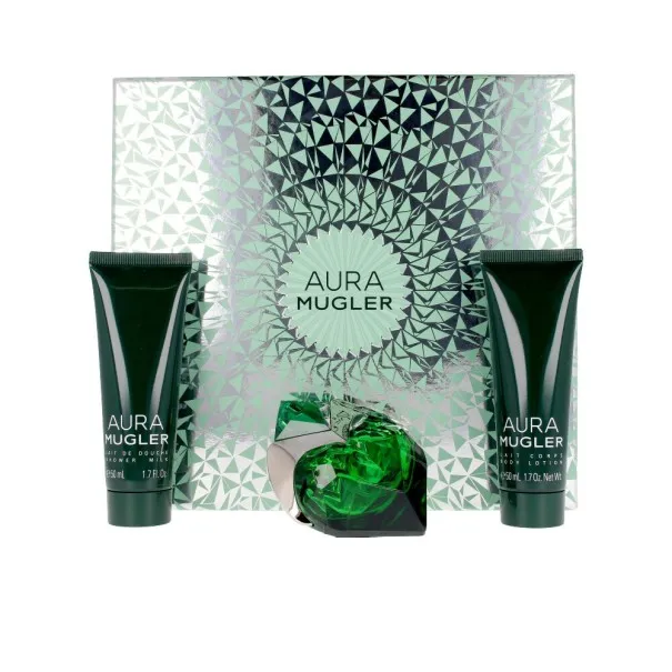 AURA MUGLER 90 ml PCS SET: 30 ml EAU DE PARFUM SPRAY + 50 ml BODY LOTION + 50 ml DOUCHE GEL - MUGLER