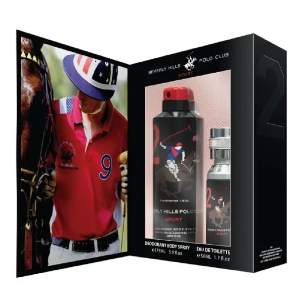 BEVERLY HILLS POLO CLUB SPORT TWO 60 ml PCS GIFT SET FOR MEN: 50 ml EAU DE TOILETTE + 150 ml DEODORANT SPRAY - BEVERLY HILLS POL