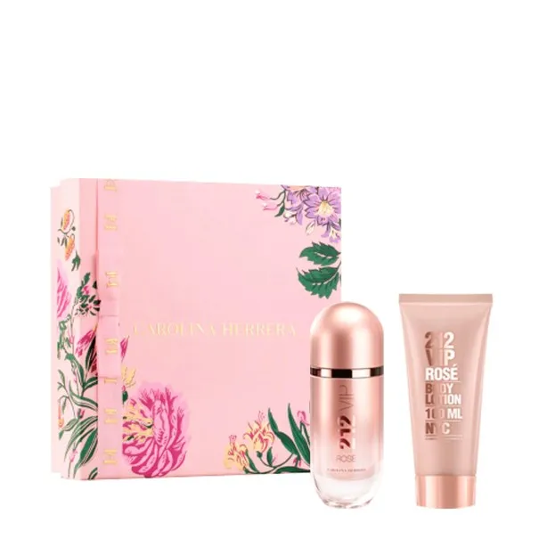CAROLINA HERRERA 6250 ml VIP ROSE 60 ml PCS SET FOR WOMEN: 80 ml EAU DE PARFUM SPRAY + 100 ml BODY LOTION. - CAROLINA HERRERA