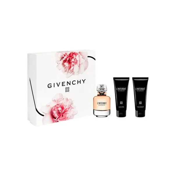 GIVENCHY L'INTERDIT 90 ml PCS SET:80 ml EAU DE PARFUM SPRAY + 75 ml BODY LOTION + 75 ml DOUCHE GEL - GIVENCHY