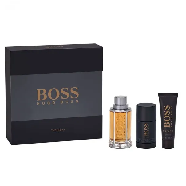 HUGO BOSS THE SCENT 90 ml PCS SET: 100 ml EDT SP + 45 ml DOUCHE GEL + 70 ml DEODORANT STICK - Hugo boss