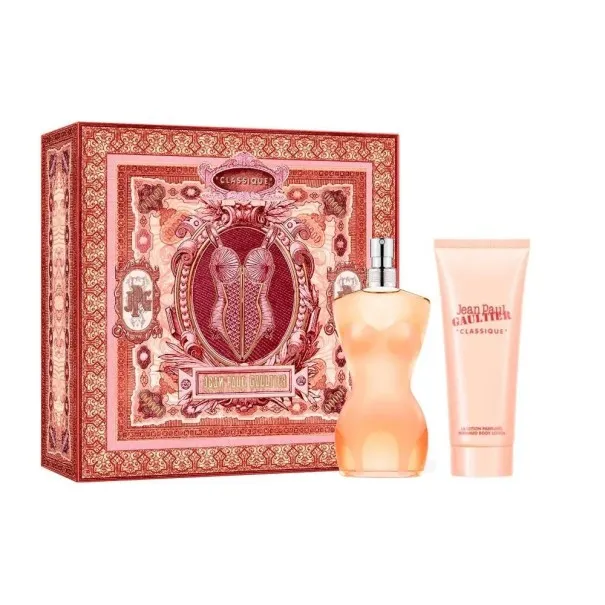 JEAN PAUL GAULTIER CLASSIQUE 60 ml PCS SET FOR WOMEN: 50 ml EAU DE TOILETTE SPRAY + 75 ml BODY LOTION - JEAN PAUL GAULTIER