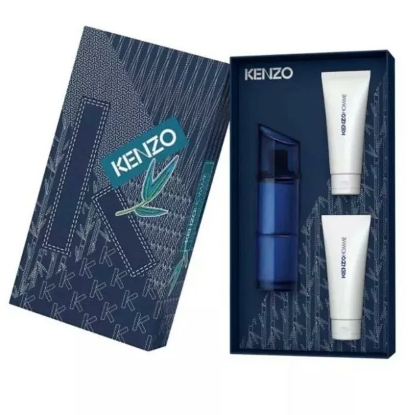 KENZO HOMME 90 ml PCS SET: 100 ml EAU DE TOILETTE INTENSE + 60 ml X 75 ml DOUCHE GEL - kenzo