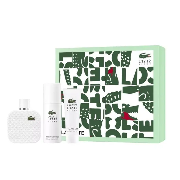 LACOSTE L.350 ml BLANC 90 ml PCS SET: 100 ml EAU DE TOILETTE SRPAY + 45 ml DOUCHE GEL + 4450 ml ML DEODORANT SPRAY - Lacoste