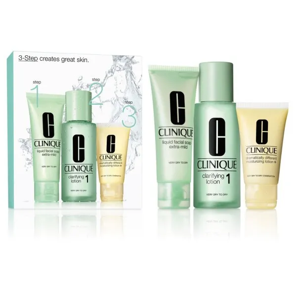 Coffret soins femme CLINIQUE 90 ml-STEP CREATES GREAT SKIN 30 ml 90 ml - CLINIQUE