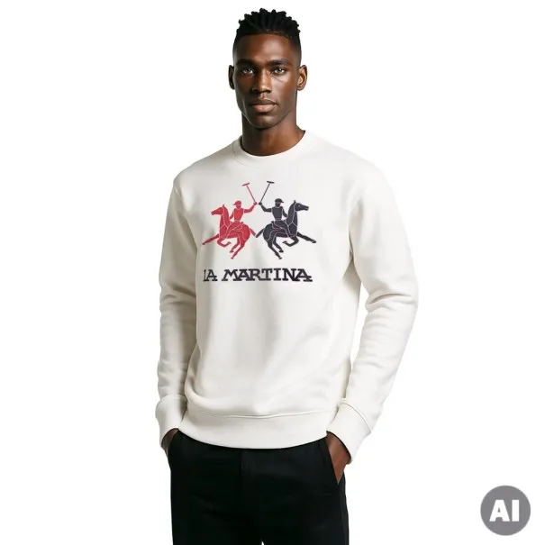Pulls & Capuches Homme LA MARTINA LMH224MSS007WH - LA MARTINA