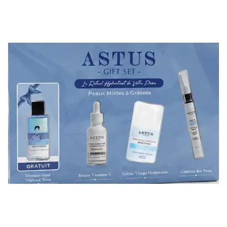 COFFRET ASTUS CREME VISAGE+SERUM+CONTOUR YEUX+DEMAQ TRIPHASE FDM26 - ASTUS