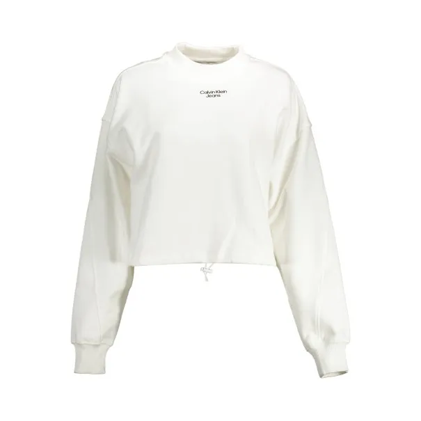 CALVIN KLEIN SWEAT SANS ZIP FEMME BLANC - CALVIN KLEIN
