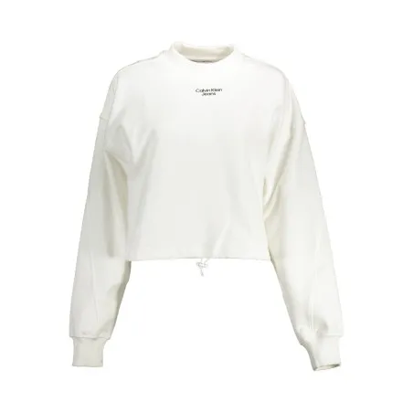 CALVIN KLEIN SWEAT SANS ZIP FEMME BLANC - CALVIN KLEIN