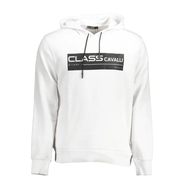 CAVALLI CLASS SWEAT SANS ZIP HOMME BLANC - CAVALLI CLASS