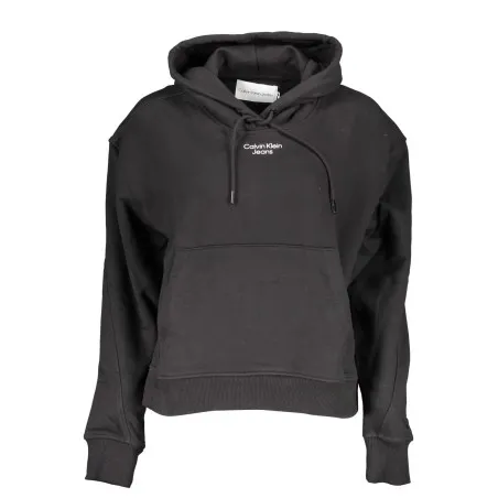 CALVIN KLEIN SWEAT SANS ZIP FEMME NOIR - CALVIN KLEIN