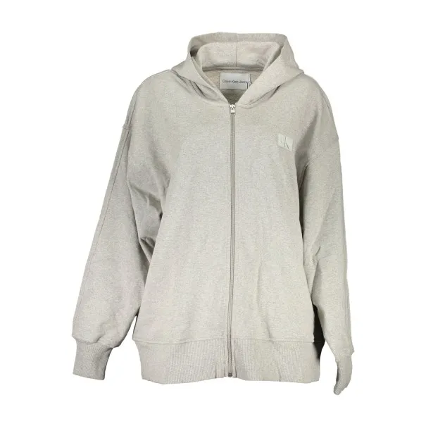 CALVIN KLEIN SWEAT AVEC ZIP FEMME GRIS - CALVIN KLEIN